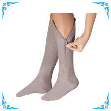 picture of compression socks with a zipper 