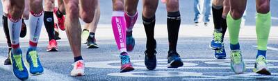 Athletes running in a marathon
