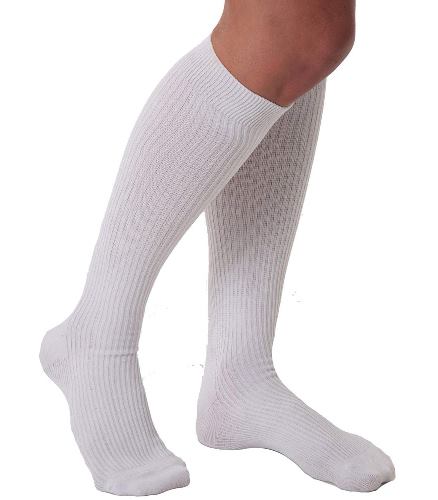 20-30 mmHg compression socks will help most for the swollen ankle.