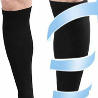 15 – 20 mmHg, 20 – 30 mmHg, or 30 – 40 mmHg knee high or thigh high compression socks boost circulation