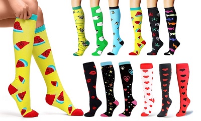 variety of knee high compression socks 