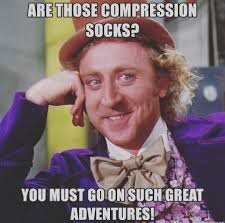 funny meme about compression socks