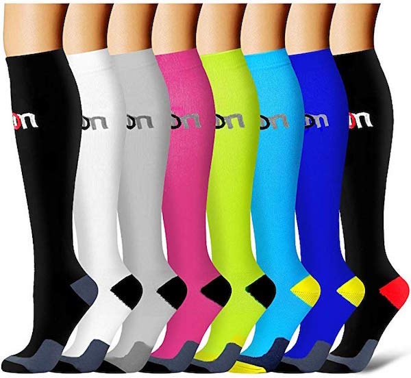 compression socks/support socks for men of 20-30 mmHg in a variety of colors