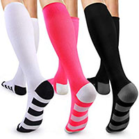 athletes wearing 8-15 mmHg compression socks