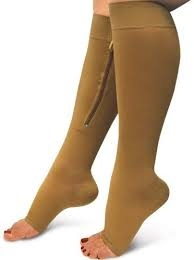 Aisprts 15-20 mmHg knee high zip compression stockings