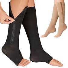 Black Open Toe Zipper Stockings for Men