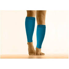 Blue knee-high tubings can reduce muscle soreness and provide support to beneath the knee and reduce pain