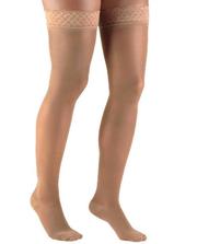 A pair of sheer firm compression hose for women