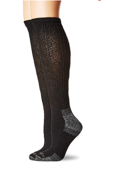black compression socks with grey heels