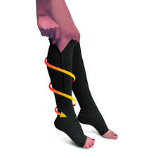 Zippered Compression Stockings 15-20 mmHG - (So Quick and Easy!)