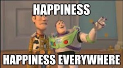 A meme depicting happiness from using socks for edema
