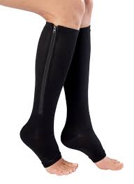 NuVein 15-20 mmHg knee high zip compression stockings