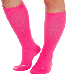 pink compression socks for wide legs