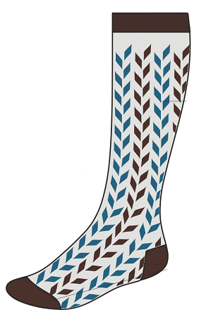 Savory Blue Chevrons Doc sock