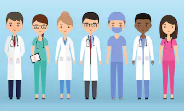 Graphics of doctors and nurses