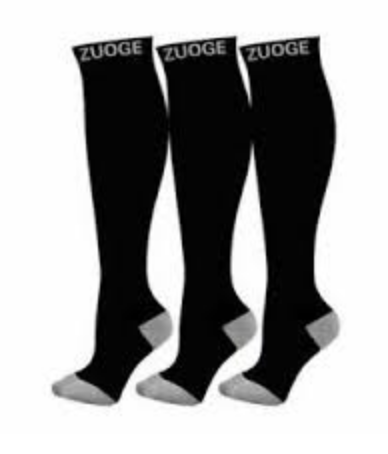 Black compression socks/support socks for men of 20-30 mmHg