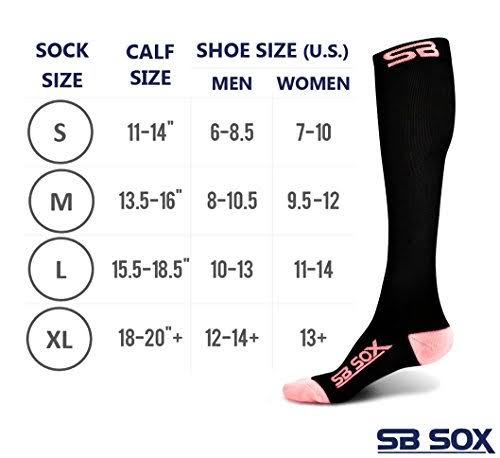 Size Chart for Compression Socks
