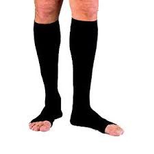 Toeless large calf compression socks
