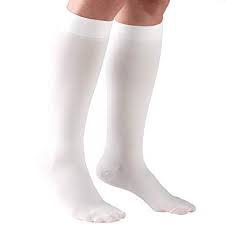 White knee-high edema socks