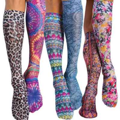 Different colored compression socks for women