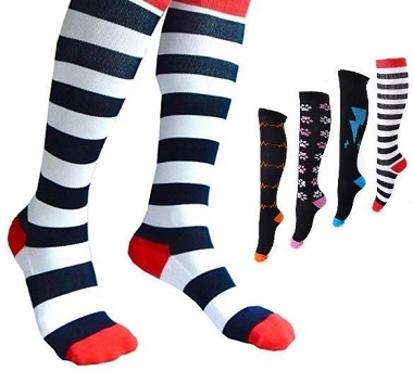 strips style socks. 