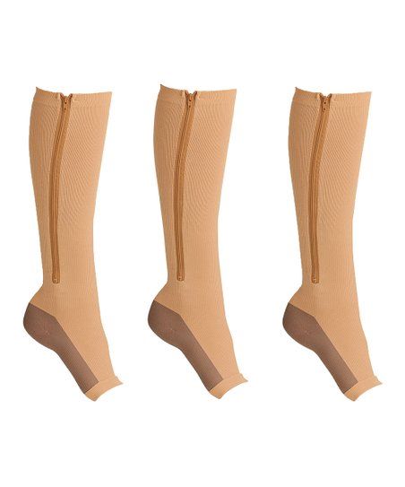 Zippered compression socks 20-30 mmHg