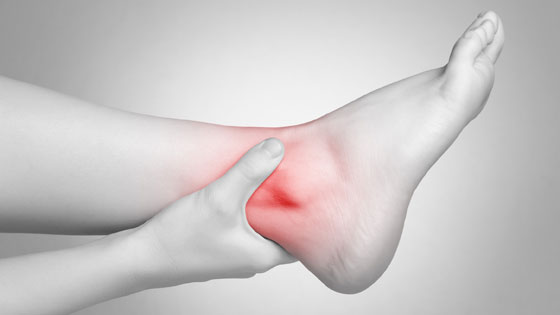 One of the most common cause for swelling is sprained ankle.