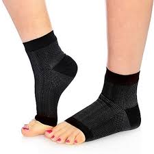 Ankle compression socks and stockings include arch/heel support and accelerated blood flow to reduce pain and soreness in the feet