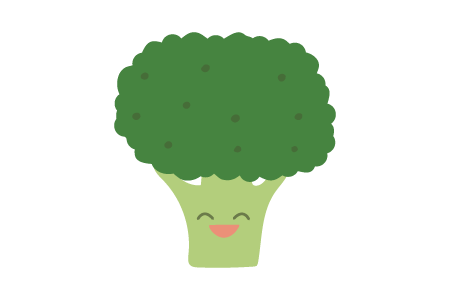 a cartoon illustration of a broccoli