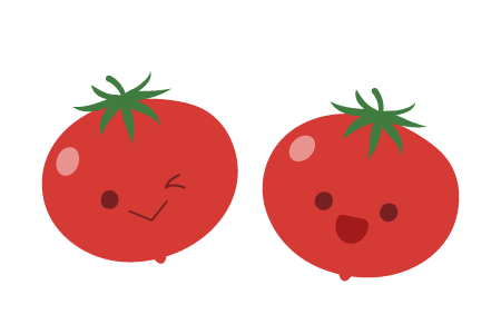 a cartoon illustration of a pair of tomatoes