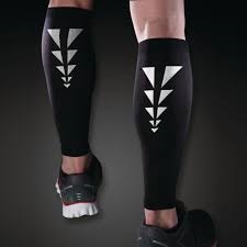 Black knee-high leg compression sleeves