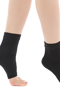black open toe ankle high compression stockings