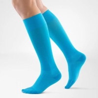 bright blue compression socks