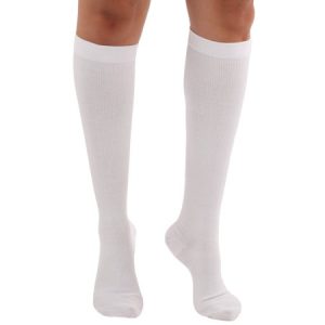 image of white compression socks made with cotton