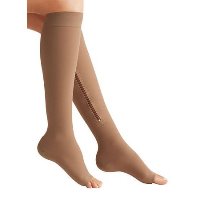 An image of someone wearing long compression hosiery