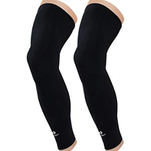 image of black compression sleeves for legs