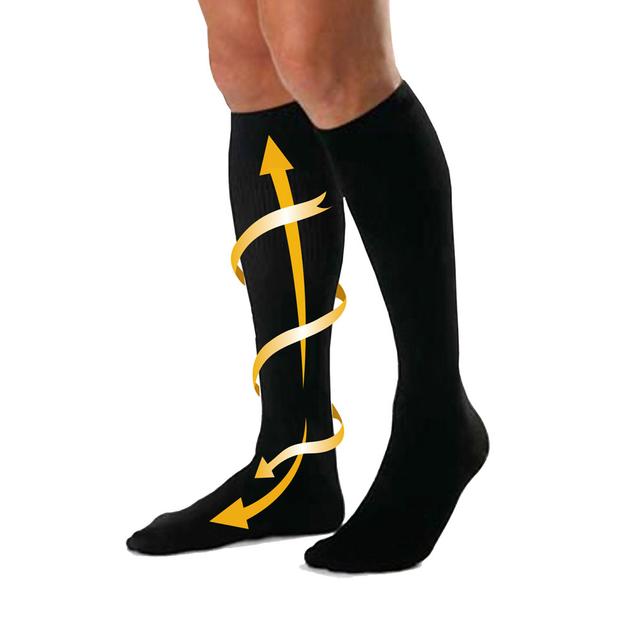 Picture of high quality graduated knee high socks 30 mmmHg compression level clothing that are designed to improve blood circulation
