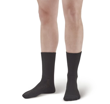 Compression socks work to improve the circulation in your legs and feet.