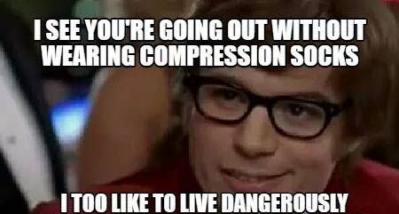 funny meme about compression stockings