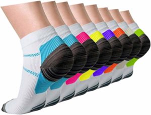 A variety of compression ankle support socks