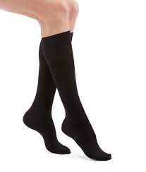 Black knee high ortho pressure socks.