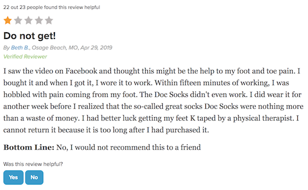 Doc Socks complaint 17