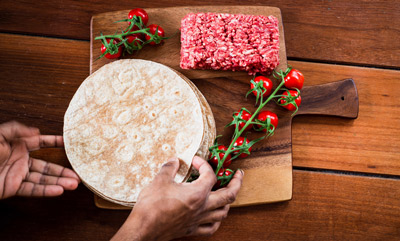 Tortillas on a Wooden Board