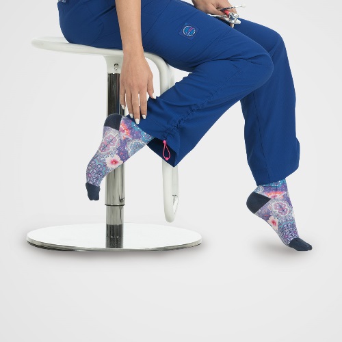 image showing how to wear compression socks