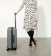 image of lady travelling with compression stocking