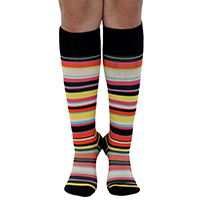 Pregnant woman wearing knee-high compression socks