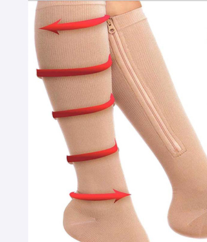 15 to 20 mmHg Knee high zipper hoses alleviate swelling