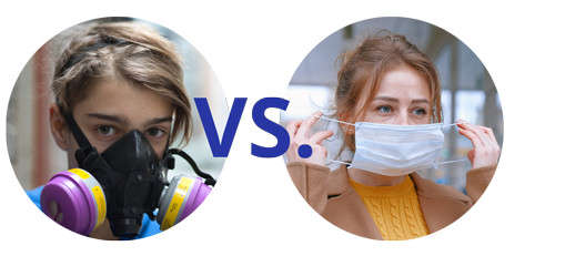 Respirator vs. cloth mask comparison