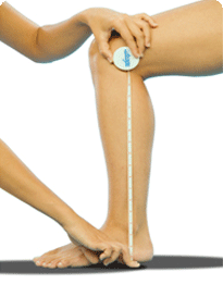 image showing measurement of ankle, thigh for compression socks size