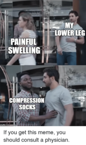 funny memes and information on compression socks